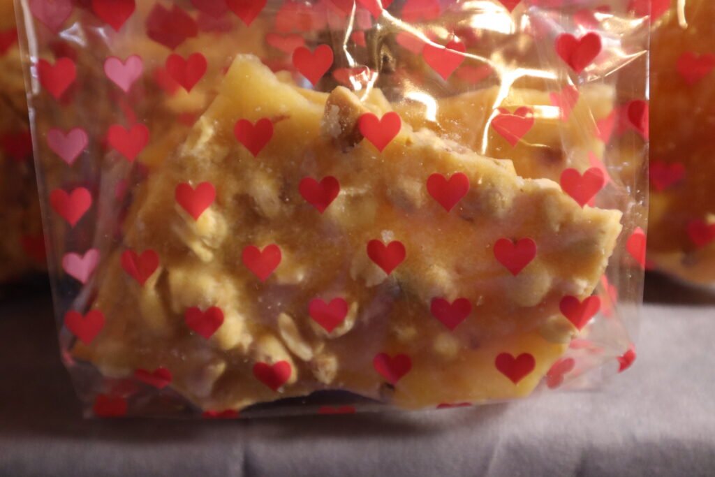 Brittle available in Peanut, Almond, or Pecan flavors