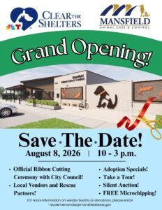 Join us in celebrating the opening of the new Mansfield Animal Shelter