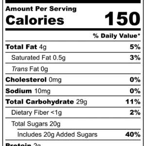 Pumpkin Pie Brittle Nutrition Label